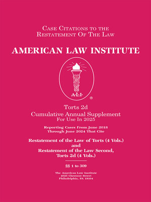 cover image of Restatement of the Law Second, Torts